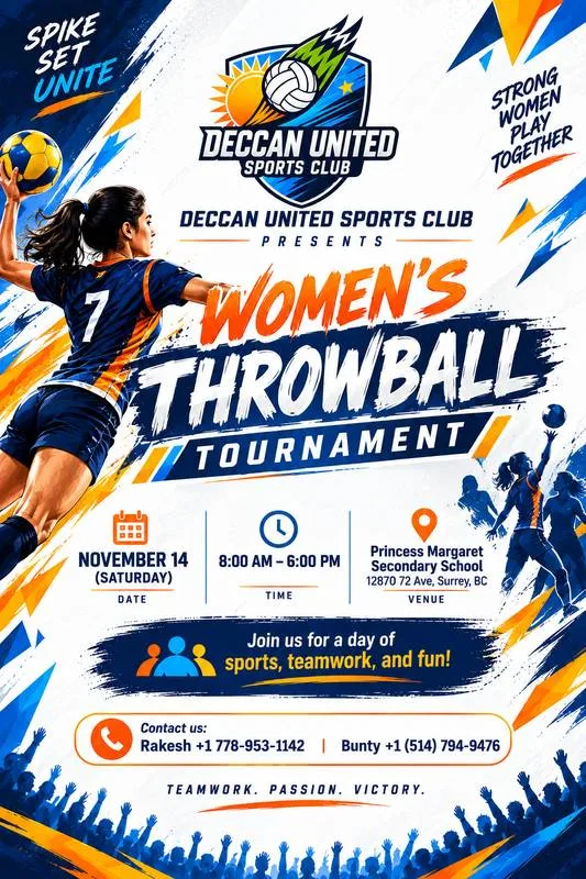 Women's Throwball Tournament flyer