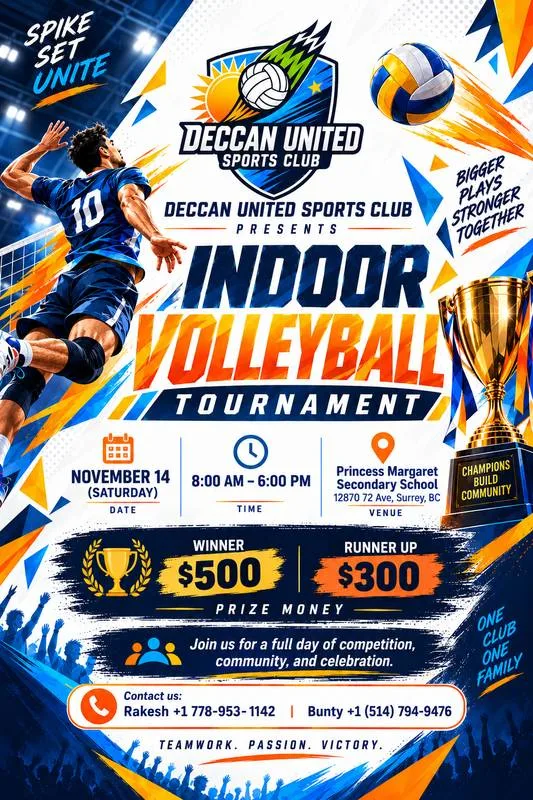 Indoor Volleyball Tournament flyer